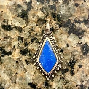 Lapis Lazuli Gold Brass Pendant